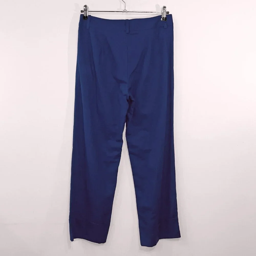 EUC Sezane Jude Linen Cotton Cropped Pant Indigo Blue 36, 4, S